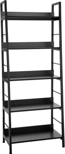 Homdox Estantería de escalera de 5 niveles, estantería industrial de madera y metal, soporte para plantas y flores, estante de almacenamiento para
