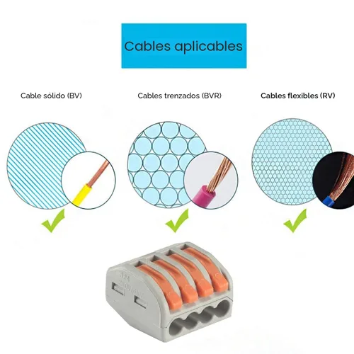 Miniatura 6 de Kit surtido de 50 conectores eléctricos de palanca con 28-12 AWG, combinación de múltiples conductores Stud2/3/5 compactos, terminales aislados