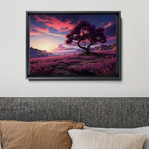 Miniatura 4 de Old growth Crepe Myrtle tree in a field of Lavender, canvas print, beautiful wall art, nature and landscape, ready to hang wall art