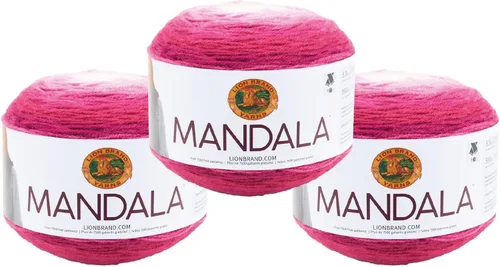 Miniatura 72 de Lion Brand Yarn Mandala - Hilo multicolor para ganchillo,tejido y manualidades, color Liger, 1770 pies, paquete de 1 unidad