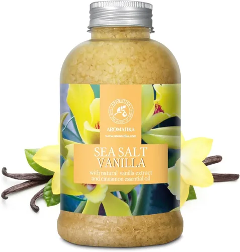 Miniatura 2 de Sal marina de vainilla de 21.16 onzas – con aceites esenciales de vainilla y canela – Sales marinas de baño naturales – Lo mejor para el baño – Buen