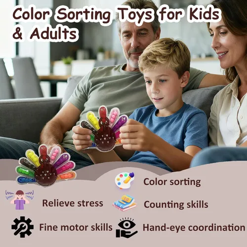 Miniatura 4 de Juguetes de clasificación de color, juguetes sensoriales para apretar para niños pequeños, juguete sensorial de habilidades motoras finas, juguetes