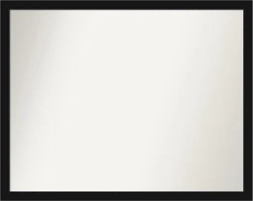 Miniatura 435 de Amanti Art Espejo de baño negro para sobre fregadero, 22 x 22 pulgadas, espejo de tocador cuadrado estrecho negro Avon, marco de madera casual