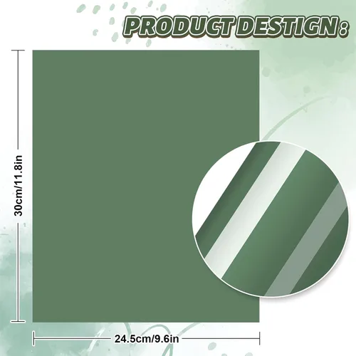Miniatura 2 de Whaline 12 hojas de vinilo de transferencia de calor verde salvia, surtido de vinilo verde degradado para planchar, vinilo adhesivo HTV impreso