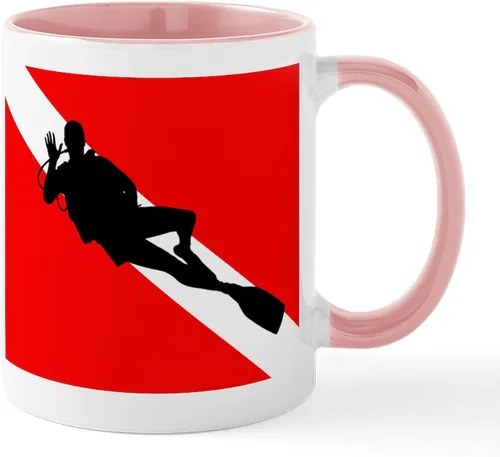 Miniatura 52 de CafePress Scuba Flag Diver Taza de café de cerámica de 11 oz (11.0 fl oz)
