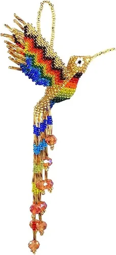 Miniatura 10 de Mia Jewel Shop - Figurina colgante decorativa de colibrí Figuras de pájaros para decoración del hogar Adorno de vidrio checo con cuentas