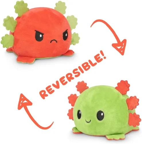 Miniatura 2 de TeeTurtle El peluche original reversible de Axolote Diseño patentado Juguete sensorial para aliviar el estrés Verde feliz rojo enojado Muestra