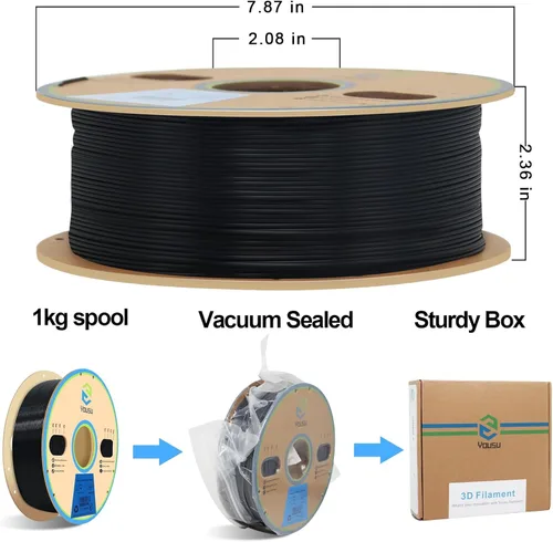 Miniatura 7 de Yousu Filamento de TPU 1.75mm, Filamento Flexible TPU95A, Filamento Suave para Impresora 3D, Filamento de Impresión 3D TPU Negro, Carrete de 1kg