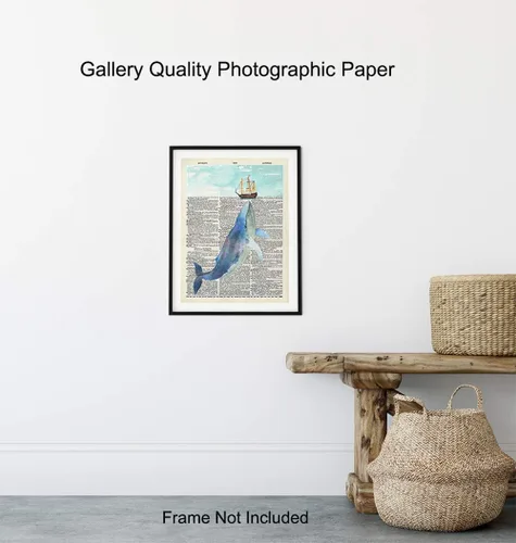 Miniatura 8 de Arte de Pared con Diccionario Náutico de Ballena - Foto de 8x10, Imagen - Océano, Mar, Playa, Decoración del Hogar, Decoración Shabby Chic - Regalo