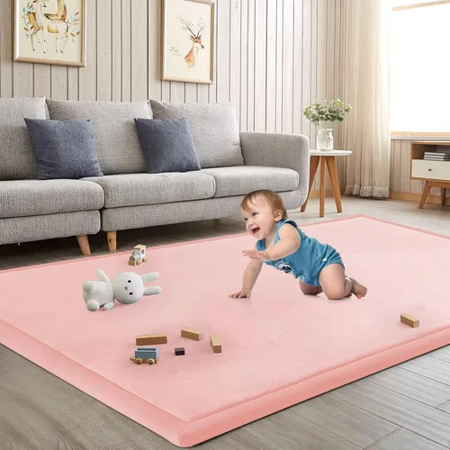 Miniatura 36 de Alfombra de juego para acostar al bebé, alfombrilla para guardería, tapete tipo tatami de espuma viscoelástica de 1.3 pulgadas de grosor, para bebés