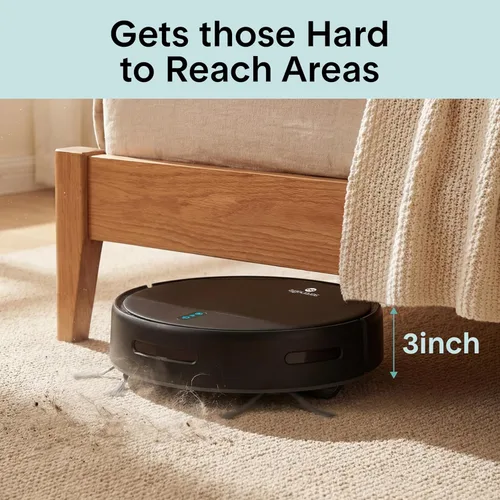 Miniatura 4 de SereneLife - Robot aspirador inteligente y trapeador, control por aplicación, 3 modos de limpieza, sensores anti-caída, carga automática, alta
