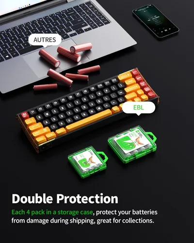 Miniatura 7 de EBL - Combo de 16 pilas AA y AAA con 8 pilas recargables AA de 2300 mAh y 8 pilas recargables AAA de 800 mAh