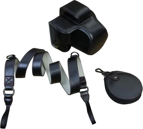 Miniatura 9 de MUZIRI KINOKOO - Funda protectora para cámara Canon EOS R50/R100 y lente de 18-45 mm, de piel sintética EOSR50 R100, incluye media funda, tapa