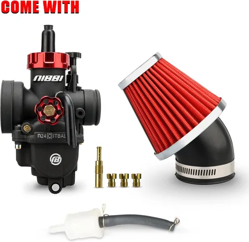 Miniatura 2 de NIBBI Carburador PE24 con kit de filtros de aire de 48mm, mejora el rendimiento de motocicletas de cross, compatible con 125cc-150cc para Apollo