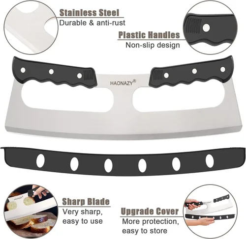 Miniatura 4 de Sharp - Cortador de pizza de 14 pulgadas con asas dobles y cubierta protectora, bueno para cocina y comedor Negro
