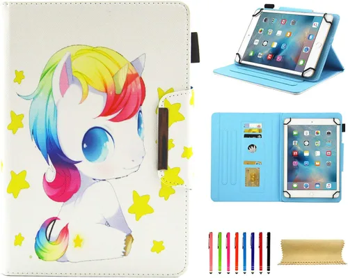 Miniatura 43 de Funda universal para tablet de 7 pulgadas, piel sintética [ranuras para tarjetas], cubierta magnética, para Samsung Galaxy Tab E/Tab A 7.0, Fire 7