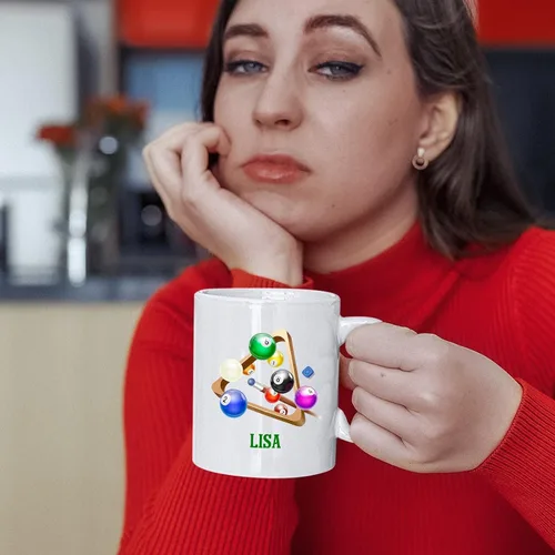 Miniatura 3 de Taza de billar, taza de billar personalizada, taza deportiva personalizada, taza de café de billar, regalo para los amantes del billar, taza