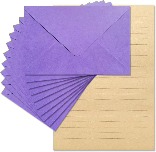 Miniatura 12 de Tuhangcc Juego de papelería de terciopelo de alta calidad, diseño único con 24 hojas de escritura, 12 sobres (4 x 6), elegante kit de escritura