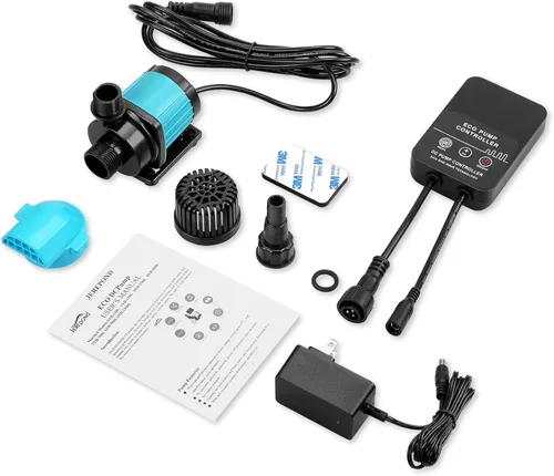Miniatura 6 de Bomba de retorno para acuario de 400GPH con controlador de pantalla LCD, bomba de acuario DC 24V de 15W para acuario de agua salada y agua dulce