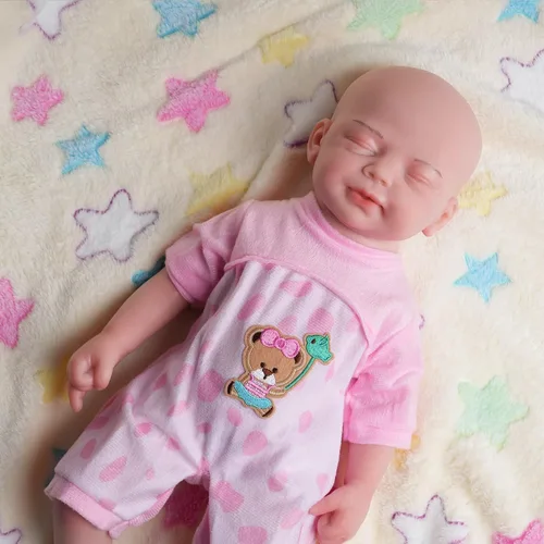 Miniatura 3 de AISITE - Muñecas de bebé recién nacidas, niña - 46 cm, de silicona completa, ojos cerrados, regalos de Navidad y cumpleaños para hija, sobrina