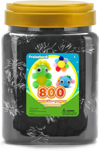 Miniatura 32 de Praisebank 300 pompones de 1 pulgada para artes y manualidades, manualidades en tarro