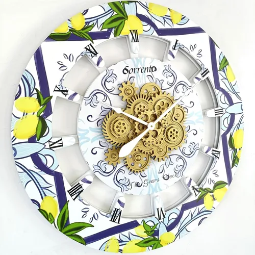 Miniatura 26 de ImprovingLife The Gears - Reloj de pared con engranajes móviles (Atrani, redondo de 10 pulgadas)