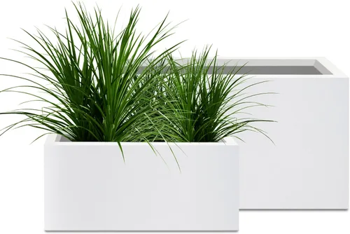 Miniatura 37 de Kante Macetero rectangular de hormigón de 23.2 pulgadas de largo, macetas grandes para interiores y exteriores con orificio de drenaje y tapón
