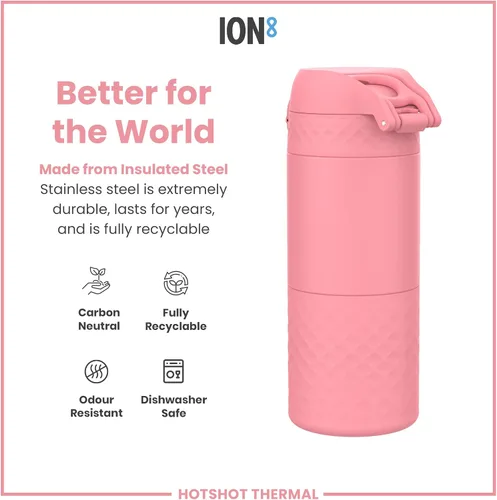 Miniatura 6 de ION8 - Taza de viaje aislada, 360 ml/12 oz, a prueba de derrames, triple bloqueo de seguridad, sin derrames en tránsito, cubierta higiénica, fácil