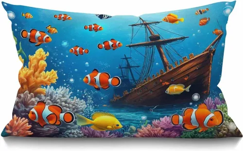 Miniatura 20 de Smooffly Funda de almohada rectangular rectangular rectangular con diseño de estrella de mar de playa y estrella de mar, funda de cojín de lino