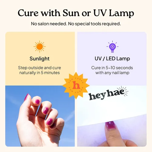 Miniatura 7 de Heyhae Tiras de uñas de gel semicuradas, no necesita lámpara LED, sólidas, amarillas, fáciles de aplicar y quitar, calidad de salón Incluye 28