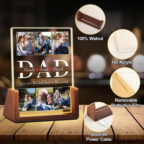 Miniatura 5 de Regalos de cumpleaños personalizados para el día del padre, para papá, de hija, hijo, esposa, marco de fotos con placa acrílica personalizada