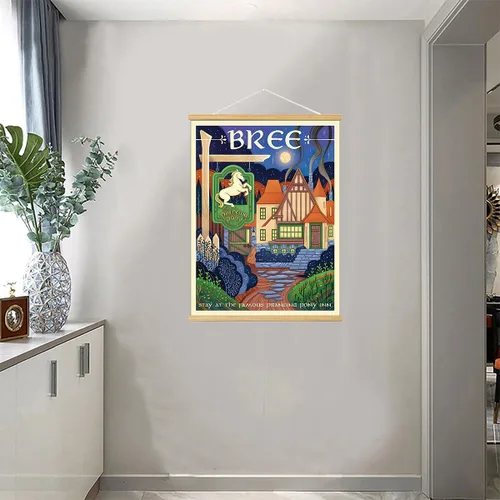 Miniatura 3 de Meksular Impresiones artísticas de pared de paisaje de la Tierra Media, pintura en lienzo, carteles de fantasía, imágenes de pared, para regalo