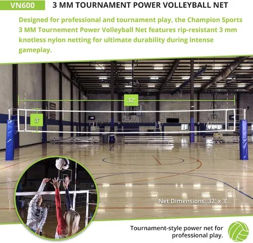 Miniatura 4 de Champion Sports Torneo Oficial y Redes de Voleibol de Tamaño Olímpico