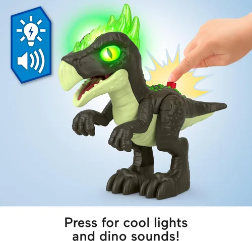 Miniatura 4 de Fisher-Price Imaginext Jurassic World - Juguete de dinosaurio Deluxe Dracorex XL de 10 pulgadas con luces y sonidos para juegos de simulación, niños