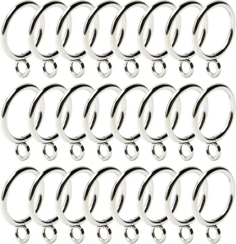 Miniatura 23 de MroMax Anillos de cortina con ojales, anillos de cortina negros de metal de 1-1/2 pulgadas de diámetro interior de 1.496 in de diámetro, anillos