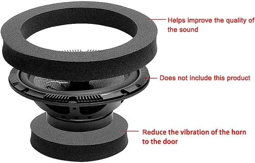 Miniatura 2 de RDBS Anillos de espuma para altavoz de coche de 6 pulgadas, 6.5 pulgadas, 6.75 pulgadas, universal, autoadhesivo, anillos rápidos, esponja