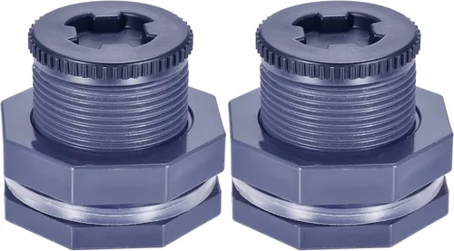 Miniatura 4 de Accesorio de mamparo de PVC hembra de 1 pulgada con tapón y junta de sellado de silicona, conector de tanque de agua para sierra de agujeros de 1.77