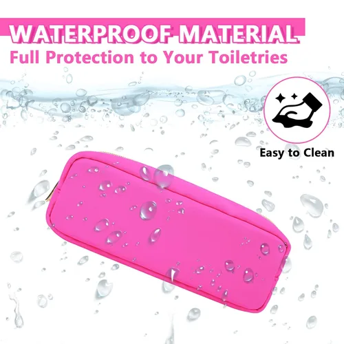 Miniatura 4 de Estuche pequeño para lápices y maquillaje para bolso, lindo estuche de lápices, bolsa de pinceles de maquillaje de nylon con cremallera, estuche