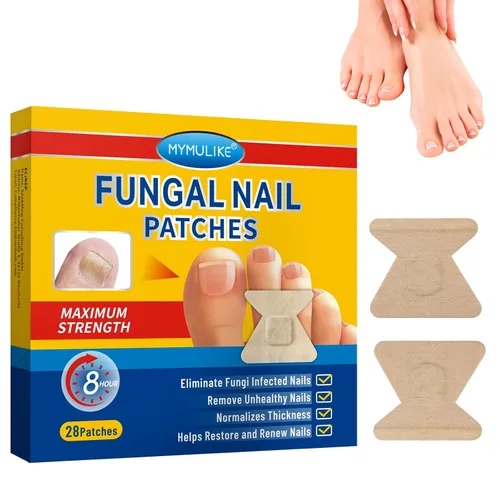 MYMULIKE Parches de reparación de uñas extra fuertes, 28 unidades, reparación de uñas para uñas dañadas, parches de renovación de uñas nocturnas de