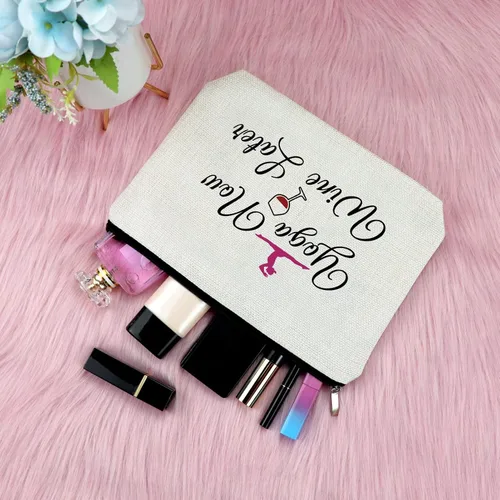 Miniatura 4 de Sfodiary Bolsa de maquillaje para amantes del yoga, regalos de yoga para mujeres, instructoras de yoga, regalo de agradecimiento para profesores