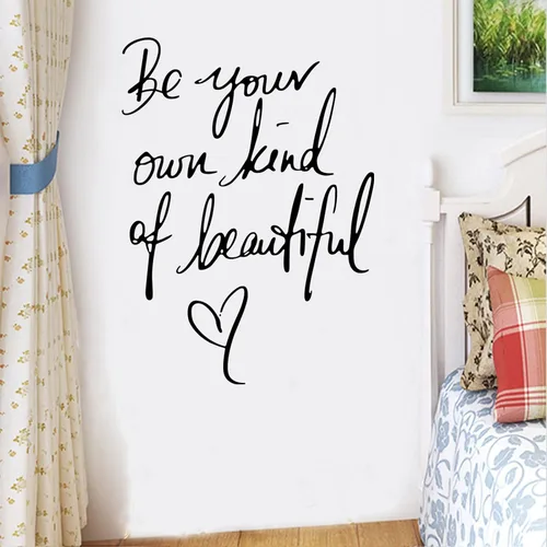 Miniatura 4 de Calcomanía inspiradora para pared, con texto en inglés "Be Your Own Kind of Beautiful Quotes", con cita de mariposa, arte de pared para decoración