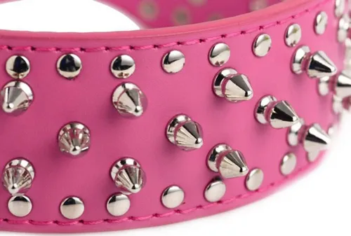 Miniatura 3 de Serijoars Collar de Perro con Pinchos y Tachuelas, Collar de Perro de Cuero PU, Collares Ajustables para Mascotas de Raza Mediana o Grande (S, Negro)