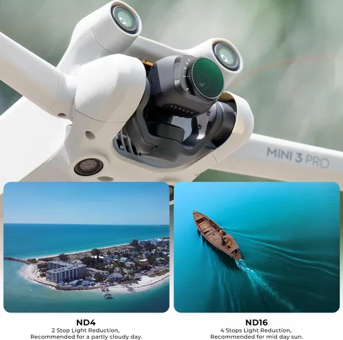 Miniatura 4 de K&F Concept Mini 3 Pro Variable ND2-32 (1-5 Stop) Filtro ND compatible con DJI Mini 3 Pro, 28 accesorios Mini 3 Pro multicapa
