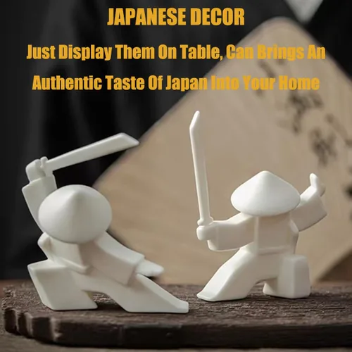 Miniatura 3 de EAEMDY Figura de Samurái Figurilla Estatua de Guerrero Japonés Decoración para Mesa Habitación, Soporte de Incienso para Quemador de Varillas