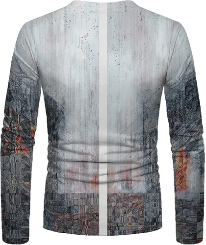 Miniatura 5 de Fashion T-Shirts for Men Long Sleeve Casual Pullover Blouse Classic Fit Basic Tops Graphic Print Round Neck Shirts