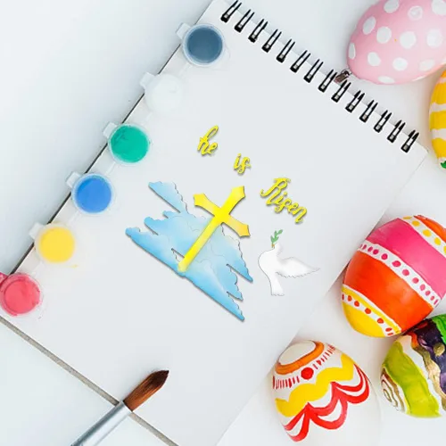 Miniatura 5 de Troqueles de corte cruzado de religión de Pascua para hacer tarjetas, palabras de bendición de Pascua, troquelados, huevos de Pascua, Jesús