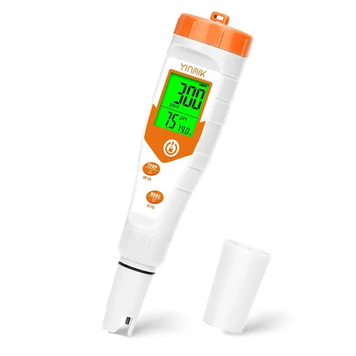 Probador de pH hidropónico EC, pantalla simultánea pH ppm para agua de depósito base, monitoreo continuo de temperatura de conductividad de pH. ppm