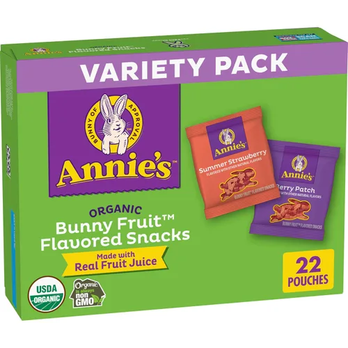 Miniatura 10 de Annie's Bocadillos orgánicos de frutas de conejito, sin gluten, 5 bolsas, 4 onzas (paquete de 10)