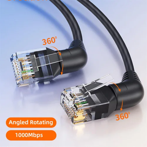 Miniatura 5 de cablecc Cable giratorio macho CAT6 UTP macho a macho RJ45 8P8C 1000Mbps para red LAN Ethernet 25CM