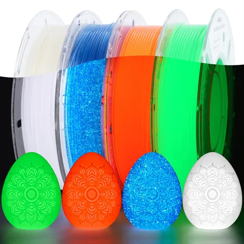 Miniatura 8 de AMOLEN Paquete de filamento PLA de seda para impresora 3D de 4.4 lbs, paquete de ácido poliláctico de doble color de 0.069 in, filamento PLA